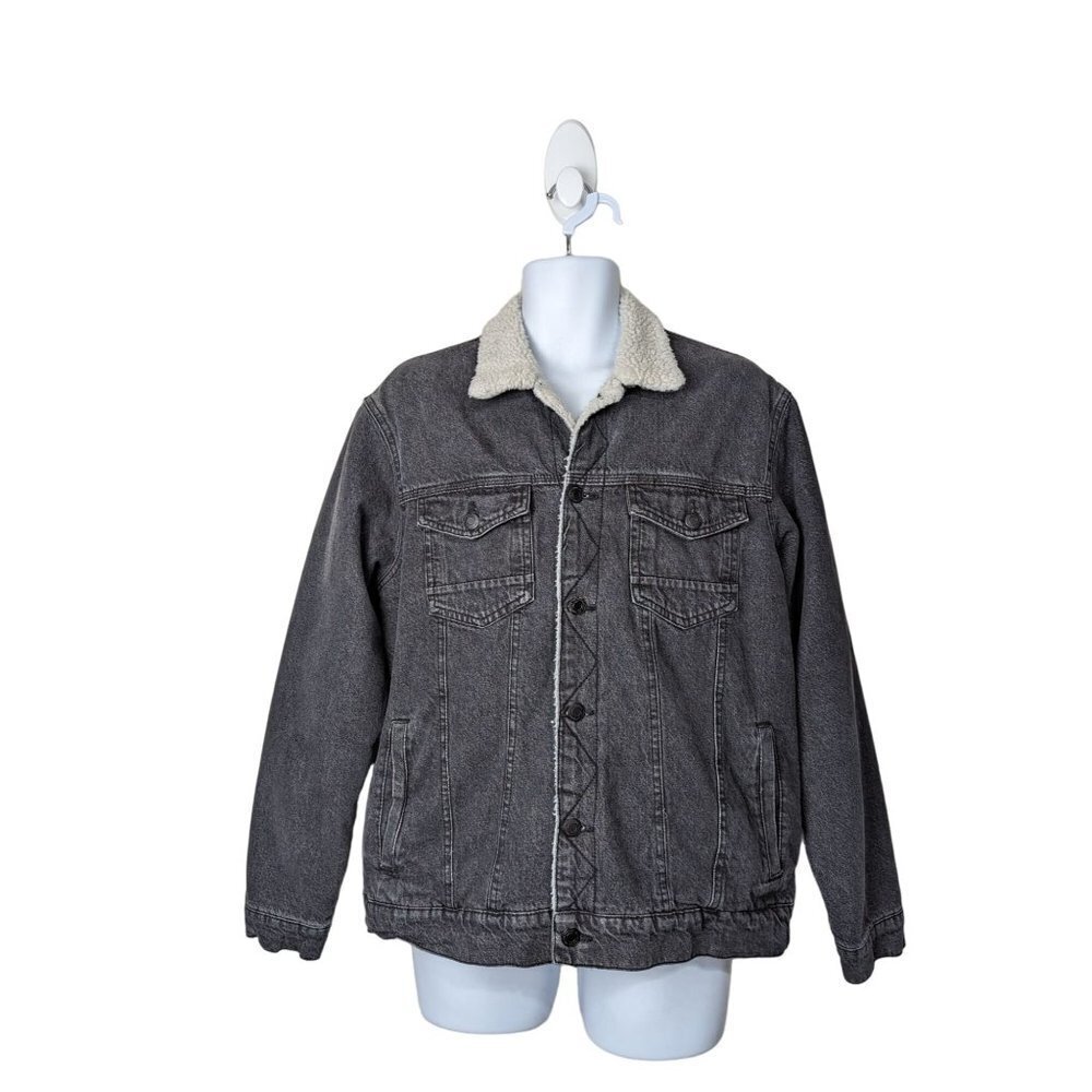 Sunrise Kingdom Men's Black lined denim button up Jacket Size L
